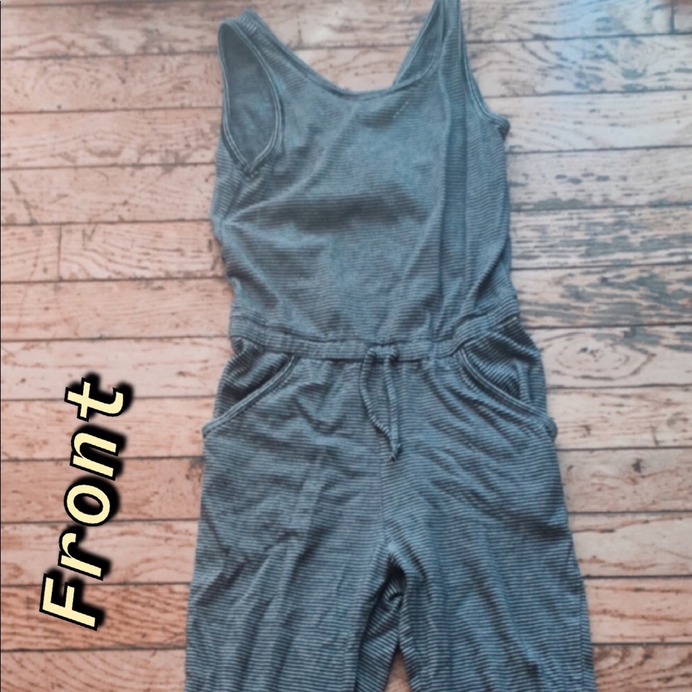 Black and White striped jump suit